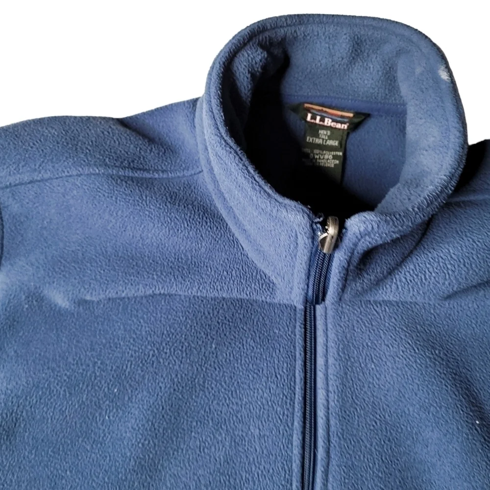 LL Bean Tall Blue Zip Up Fleece XL